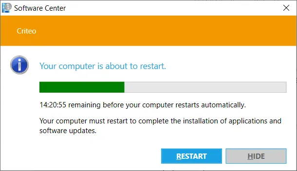 Your computer is about to restart. This action will have consequences.